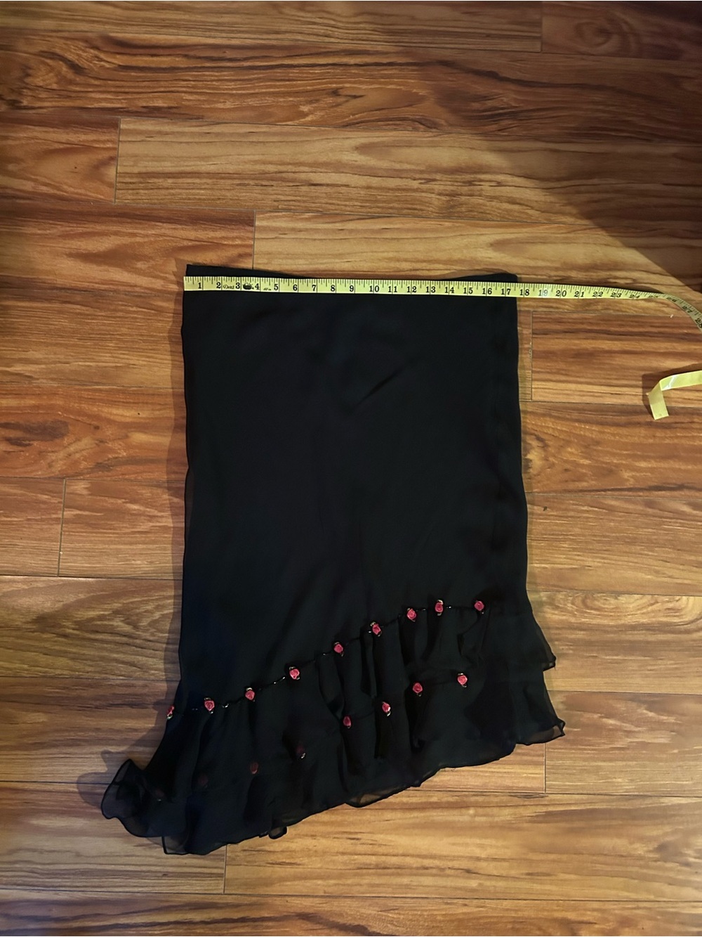 iCE vintage black silk rosette asymmetrical skirt. Y2K, Fairycore. * see listing - Picture 5 of 8